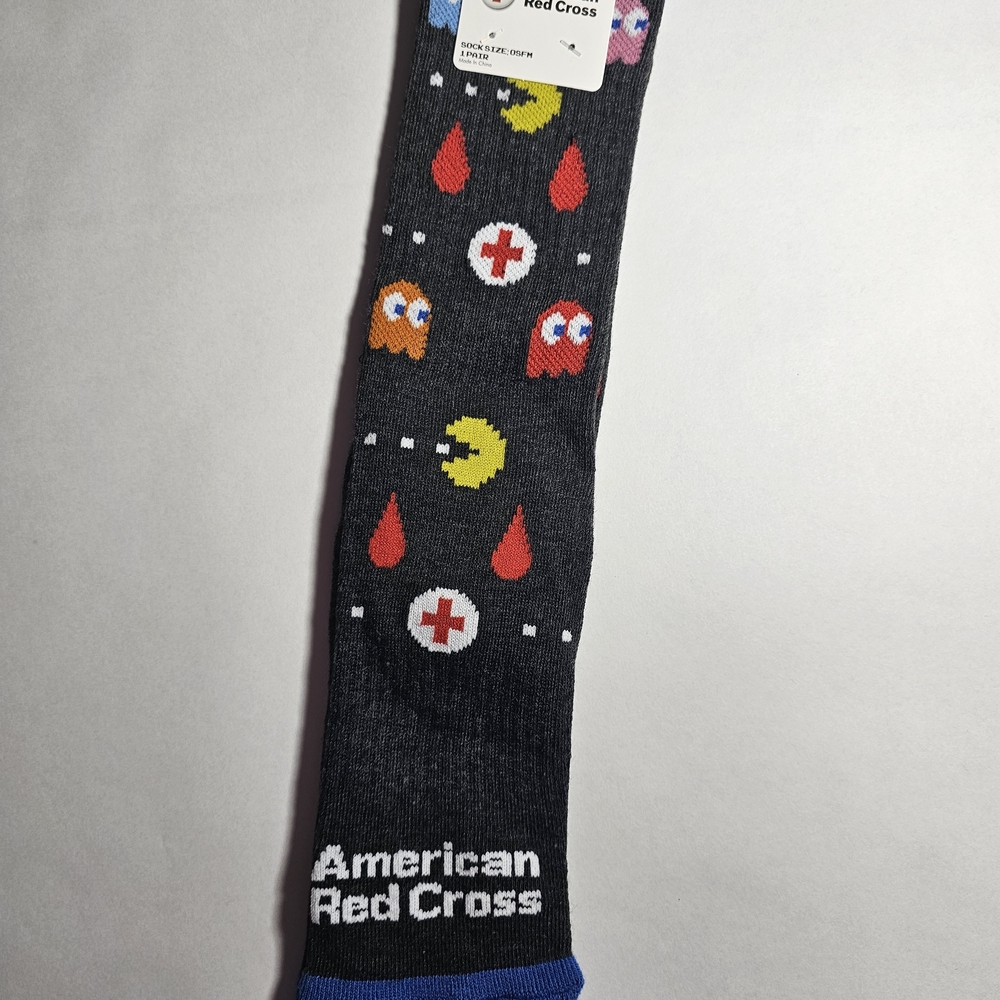 American Red Cross Pac-Man Themed Socks